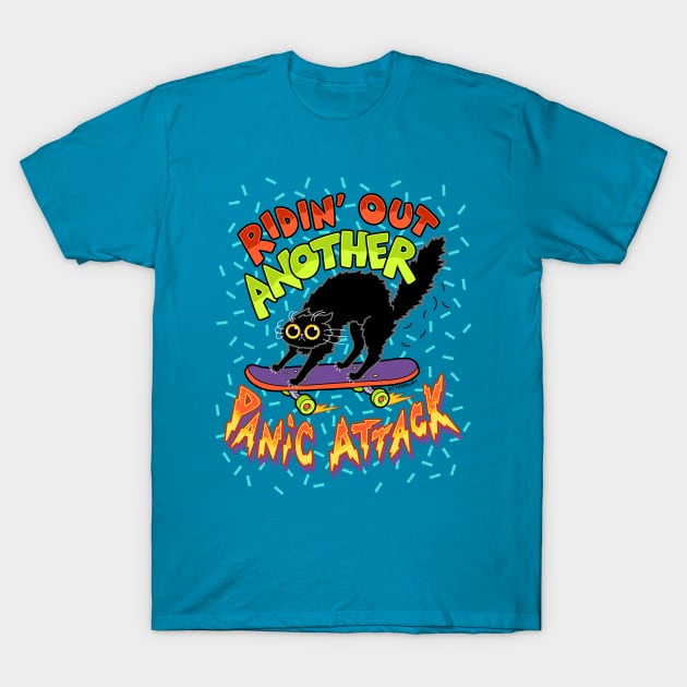 Panic Attack Cat T-Shirt by CTKR Studio